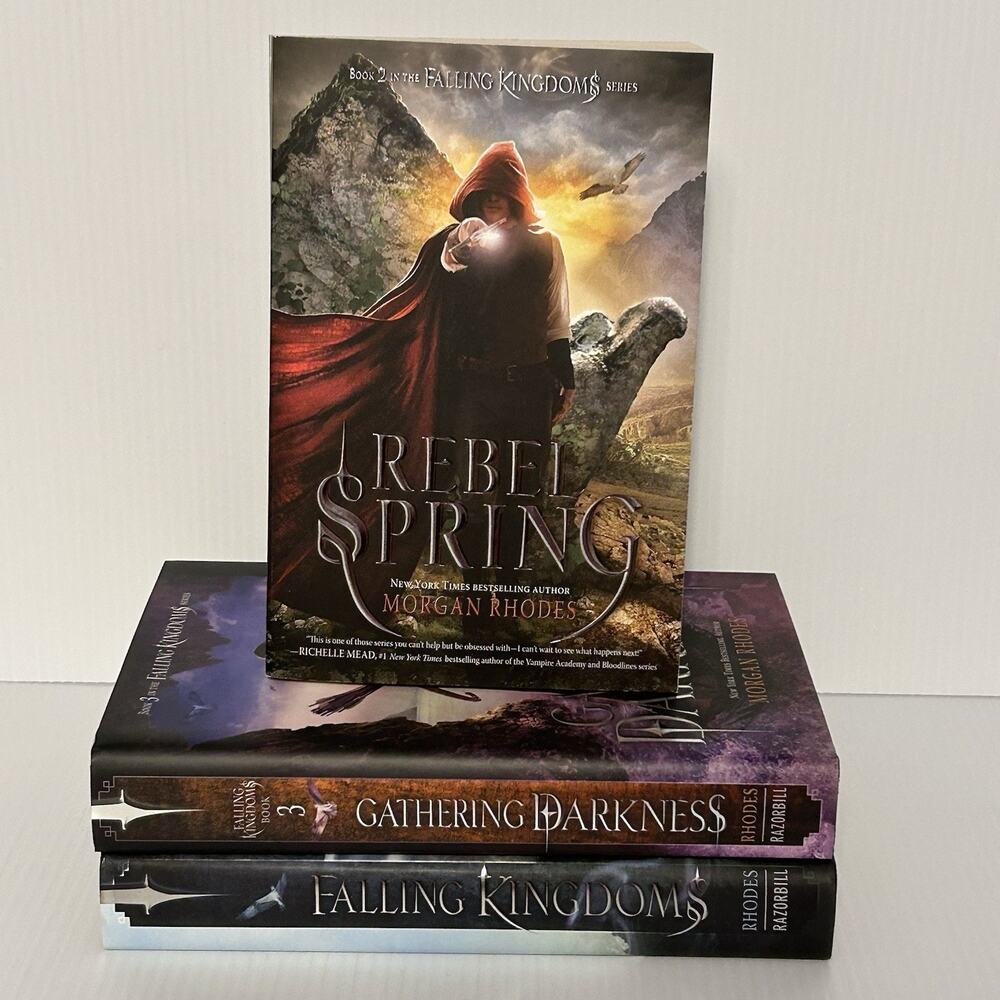 Fallen Kingdoms Series Book Lot 1 2 3 HB PB Rhodes Razorbill Fantasy YA Magic